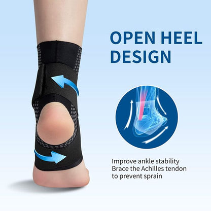 Ankle Support Brace with Adjustable Compression Strap
