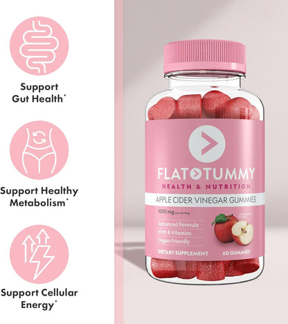 Nature's Cure Flat Tummy Apple Cider Vinegar Gummies | Beat Bloat + Boost Metabolism | Now KSh 2,450