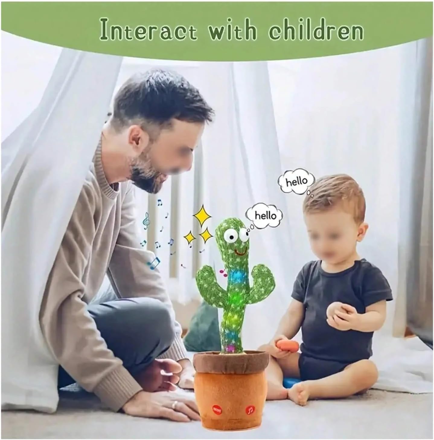 Generic 1pc-Dancing Talking Cactus Toys For Baby Boys And Girls, Singing Mimicking Recording Repeating What You Say Sunny Cactus Up Plus