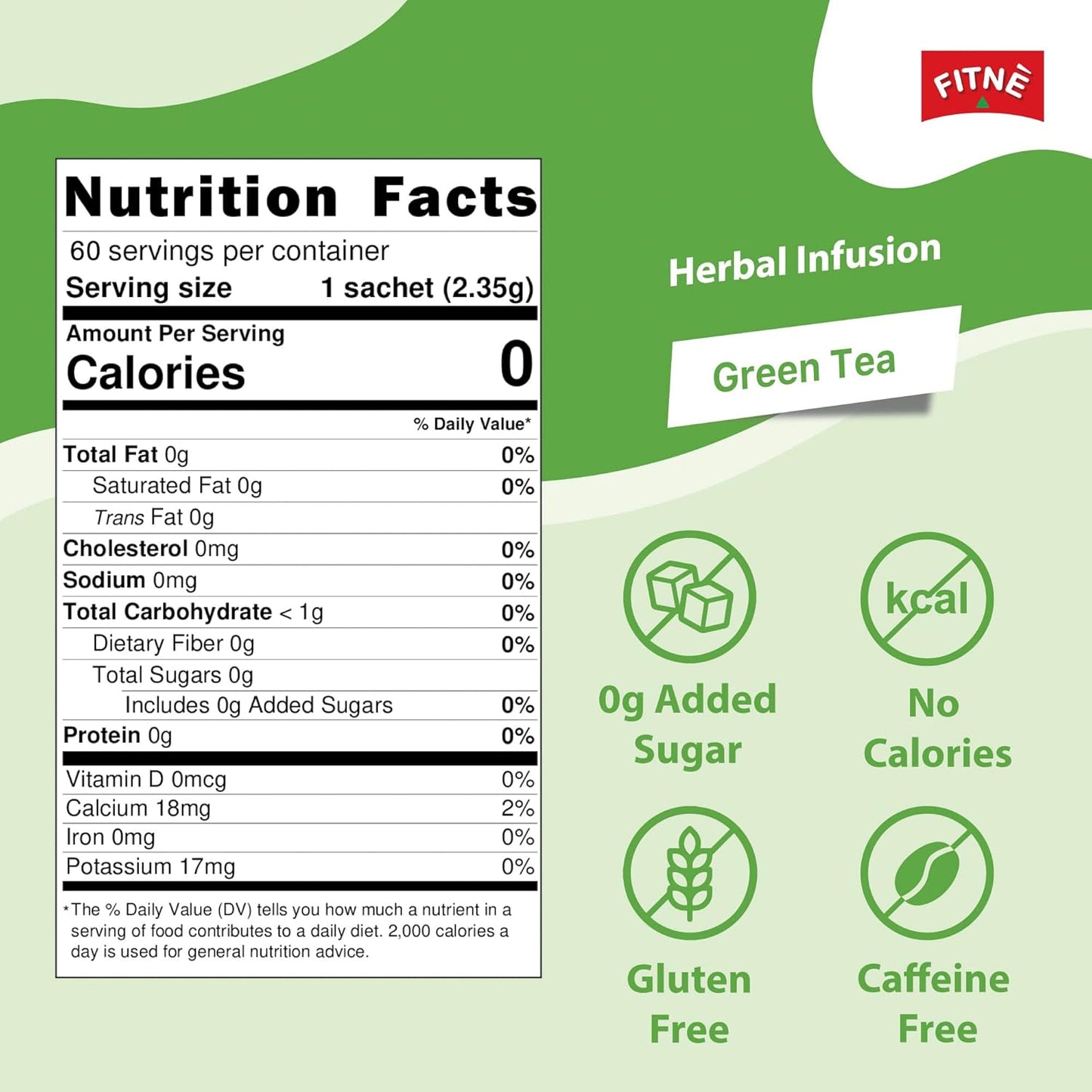 Fitne Herbal Infusion Slimming Tea, Green Tea Flavor