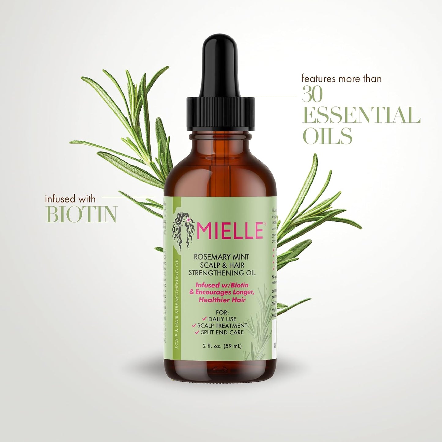 Mielle Rosemary Mint Scalp Hair Strengthening Oil Nourishes And Strengthens Scalp Repair Split Ends Hair Essential Oil