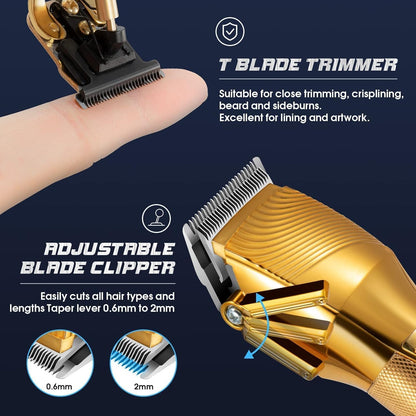 Carving Hair Clipper Professional Hair Cutting Machine Barber Rechargeable Hair Trimmer Metal Haircut Machine Clipper for Men