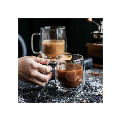 Double Wall Insulated Glass Coffee Mug / Tea Cup