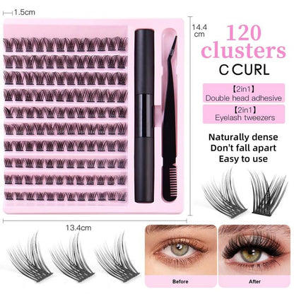 DIY Lash Extension Kit – 120pcs Single Cluster False Eyelashes