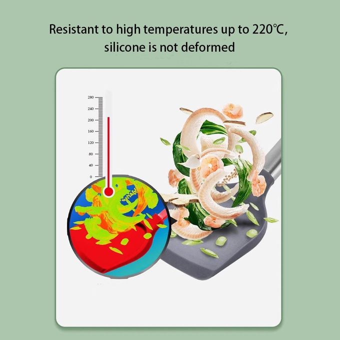 KnMn Non-stick 3 PCS Kitchen Silicone Utensils Set with Wooden Handles