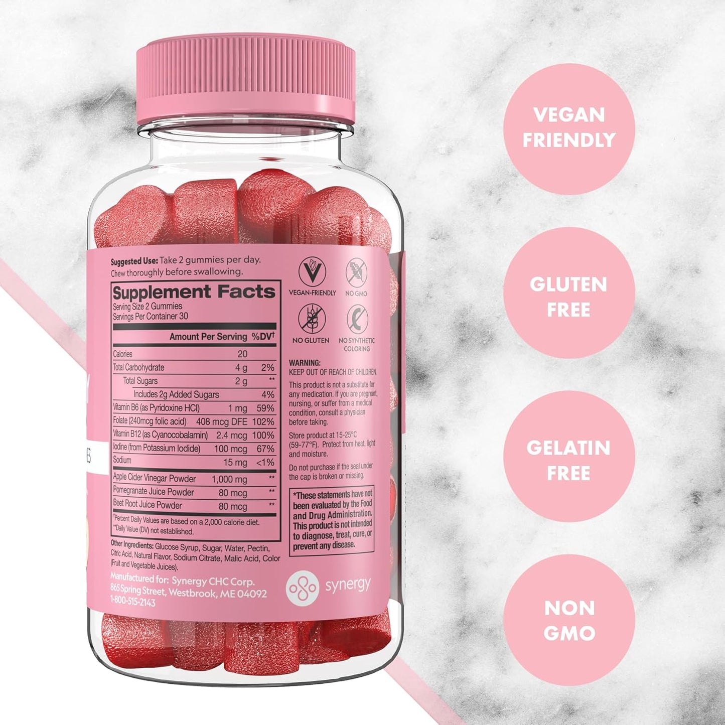 Nature's Cure Flat Tummy Apple Cider Vinegar Gummies | Beat Bloat + Boost Metabolism | Now KSh 2,450