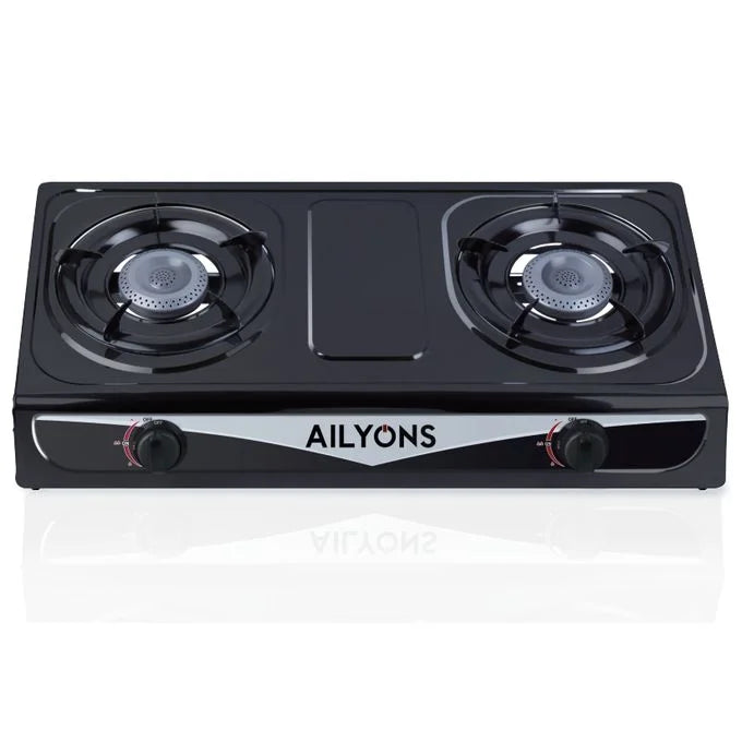 Ailyons Double Gas Burner Stainless Steel Gas Stove Cooker