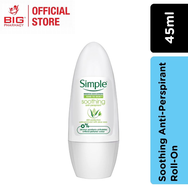 Simple Soothing Antiperspirant Roll-On – 45ml