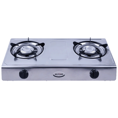 Ailyons GS017 Gas Stove Stainless Steel Double Burner