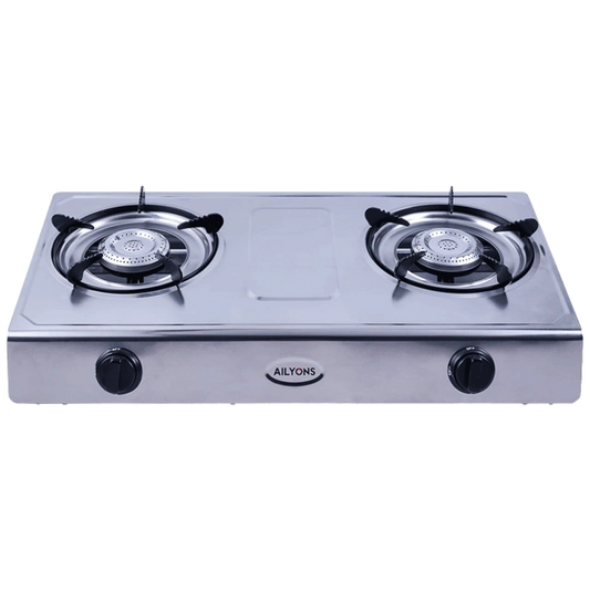 Ailyons GS017 Gas Stove Stainless Steel Double Burner
