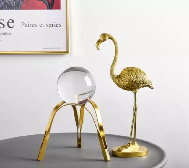 Gold flamingo decor set