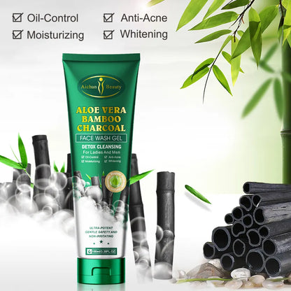 Aichun Beauty Aloe Vera Bamboo Charcoal Face Wash Gel