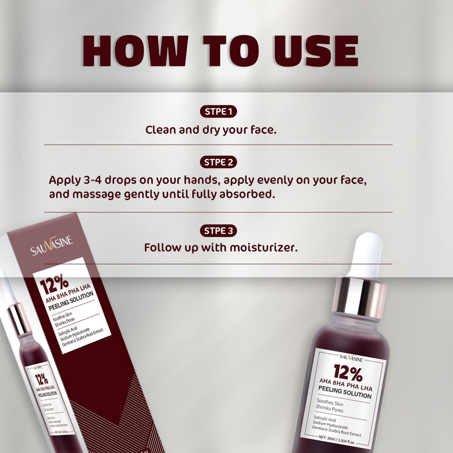 Sauvasine 12% AHA BHA PHA LHA Peeling Solution