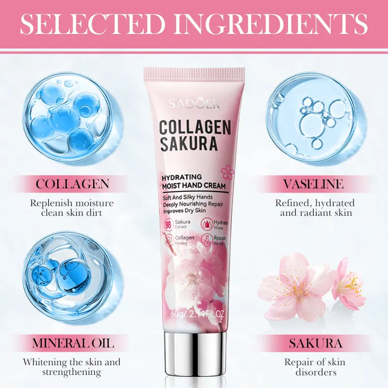 Sadoer Collagen Sakura Hand Cream (60g)