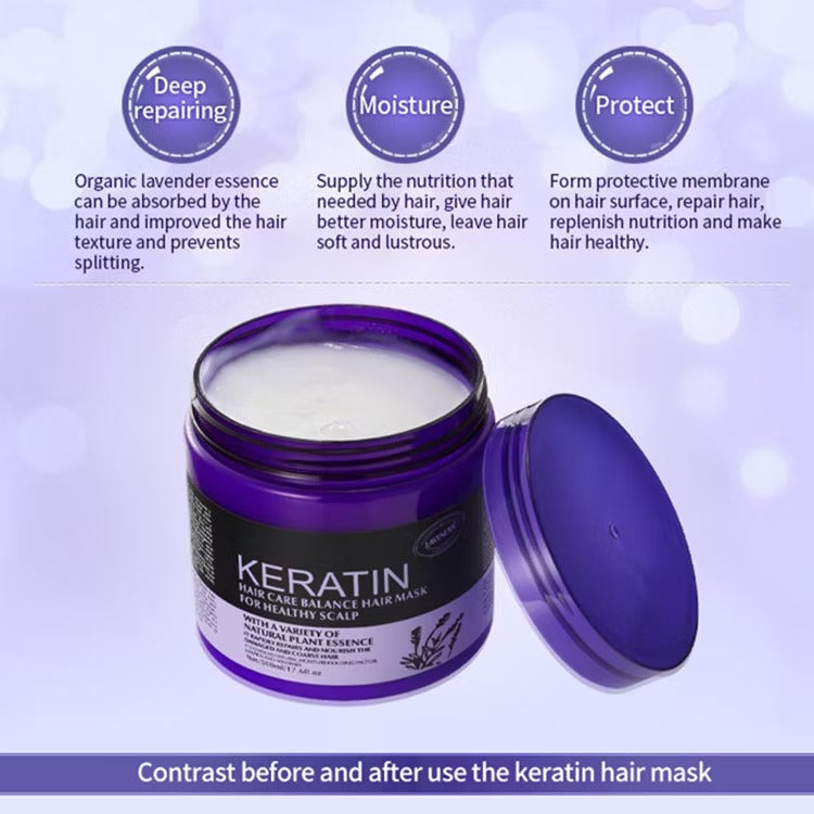 Keratin Hair Care Balance Lavender Hair Mask for Healthy Scalp (1000ml)