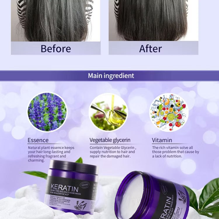 Keratin Hair Care Balance Lavender Hair Mask for Healthy Scalp (1000ml)