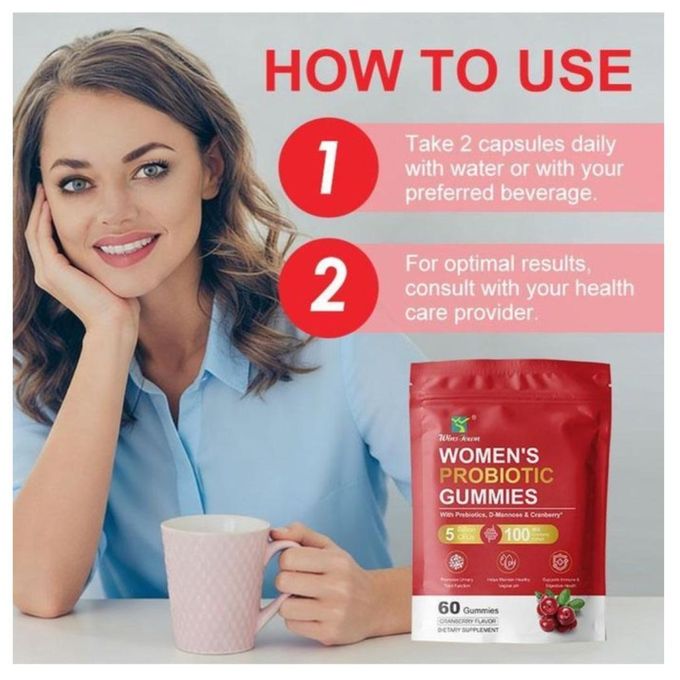 Women's Probiotic Gummies with Cranberry & Prebiotics, 60 Gummies | KSh 3,199 + FREE Surprise Gift