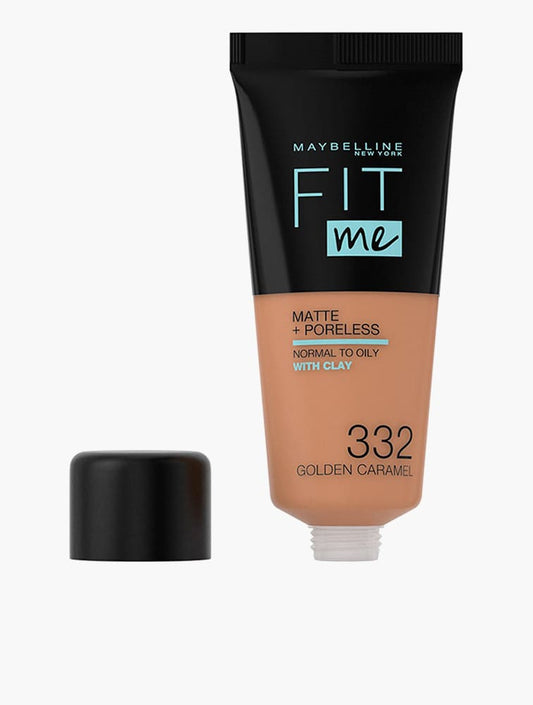 MAYBELLINE FIT ME MATTE AND PORELESS FOUNDATION 332 GOLDEN CARAMEL