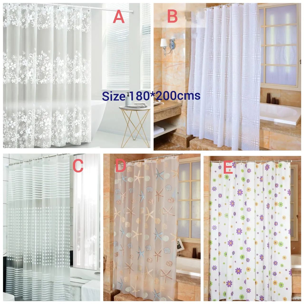 Shower curtains with hooks