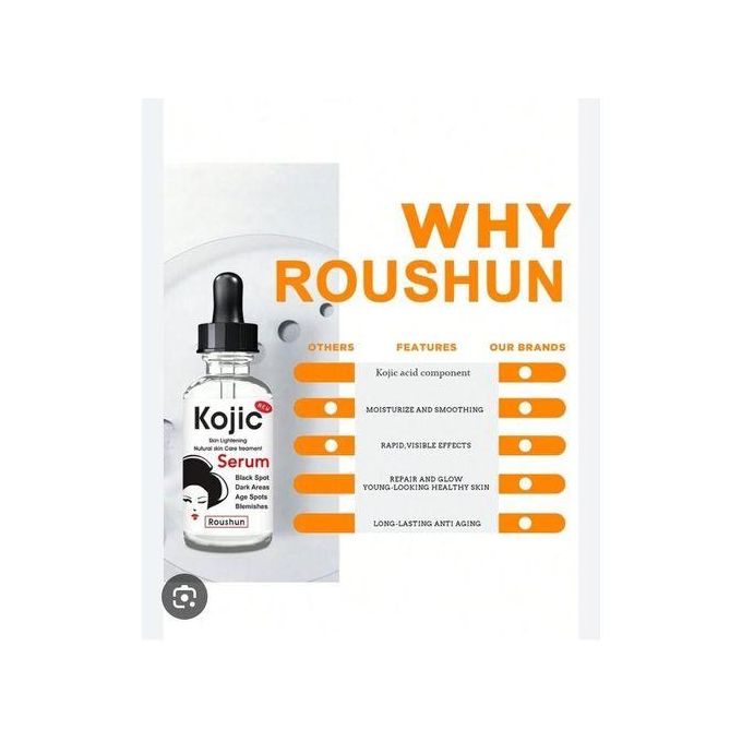 Roushun Kojic Acid Face Serum | Radiant-Looking Skin | KSh 1,250 + FREE Surprise Gift