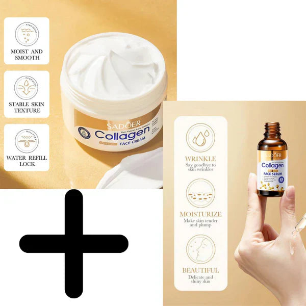 SADOER Collagen serum + Collagen Cream anti aging anti wrinkle combo