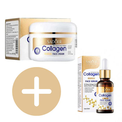 SADOER Collagen serum + Collagen Cream anti aging anti wrinkle combo