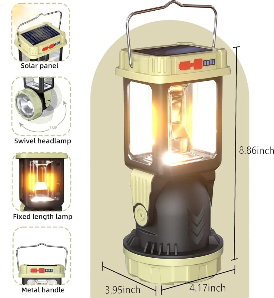 Multifunctional Portable Rechargeable LED Camping Light with Strong Flashlight