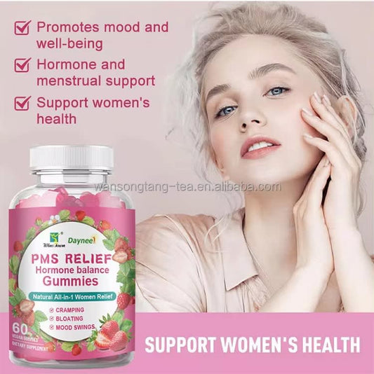 Wins town PMS Relief Gummy Private label vegan Support Premenstrual Syndrome vitamin Hormone balance PMS gummies for Women