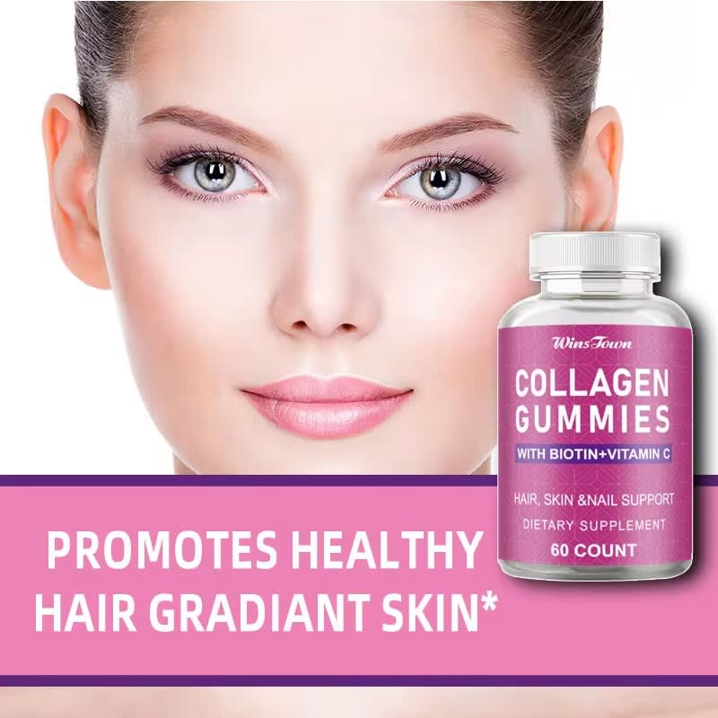 WINS TOWN Hot Sales Private label Beauty Skin Care Collagen Vitamin Gummy Supplement for Hair Skin and Nails Healthcare