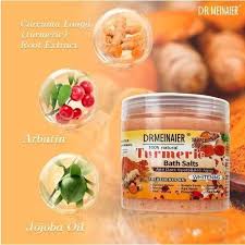 DR MEINAIER 2 PCs 100% Tumeric Bath Salt Anti-dark spots and Anti-aging Brightening Body Scrub