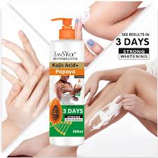 LansYade Kojic Acid & Papaya Exfoliating Skin Brightening Face & Body Lotion.