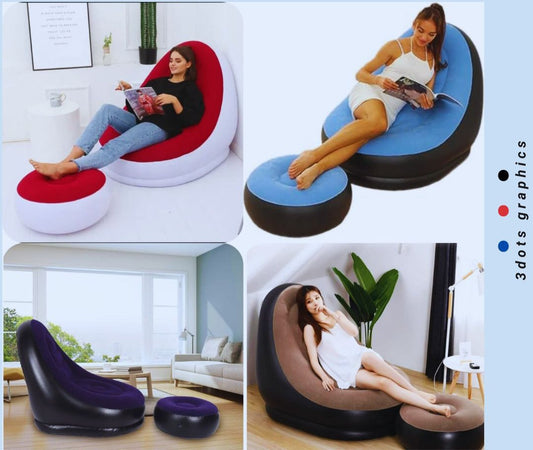 Inflatable Seat with Foot Rest & Manual Pump