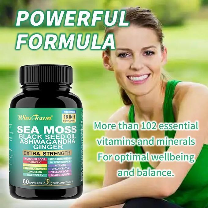 Wins Town Sea Moss Botanical Blend, 60 Capsules | KSh 3499 + FREE Surprise Gift .