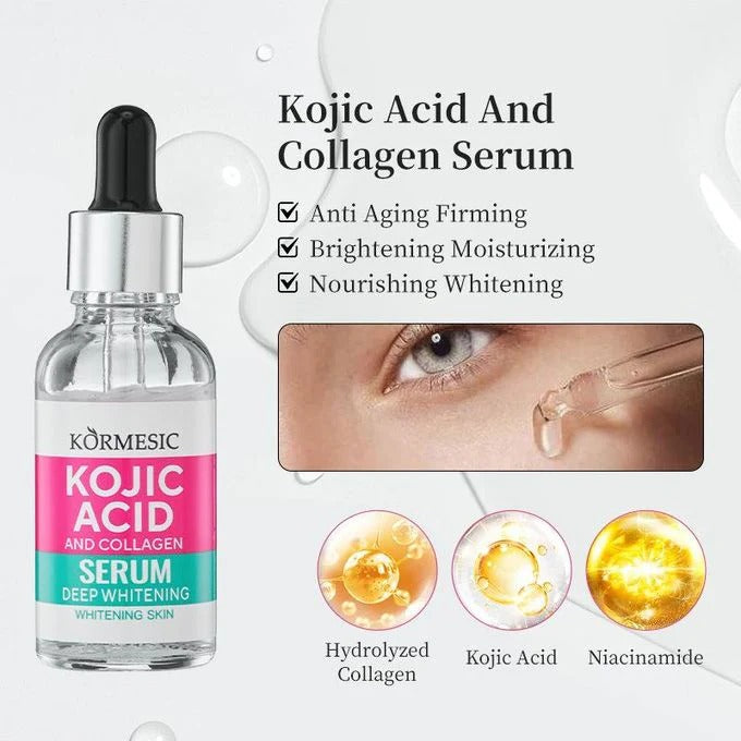 Kormesic Kojic Acid and Collagen Skin Whitening Serum – 30ml