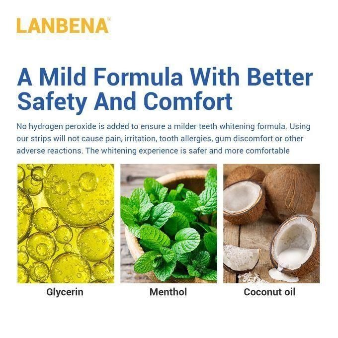 LANBENA Teeth Whitening Strips with Bamboo Charcoal