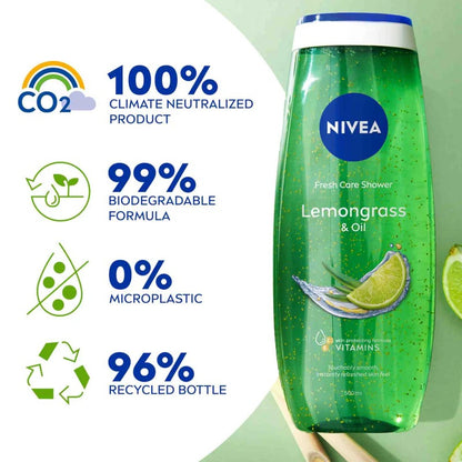 NIVEA Shower Gel Body Wash – Lemongrass & Oil