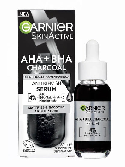 Garnier SkinActive 4% AHA + BHA (Salicylic Acid) & Niacinamide Charcoal Serum