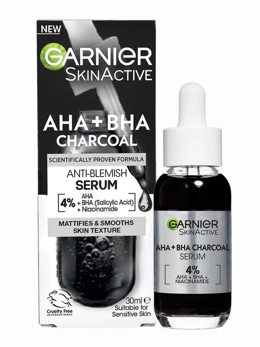 Garnier SkinActive 4% AHA + BHA (Salicylic Acid) & Niacinamide Charcoal Serum