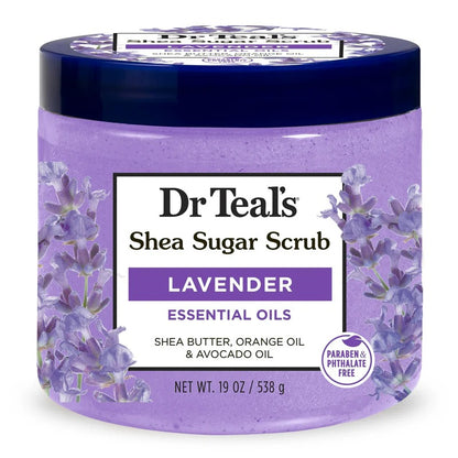 Dr Teal's Shea Sugar Body Scrub with Lavender Essential Oils – 454g