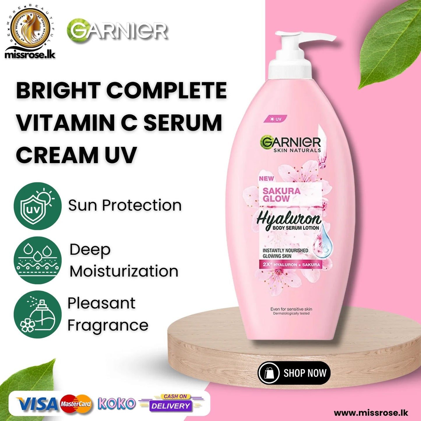 Garnier Sakura Glow Hyaluron Body Serum Lotion