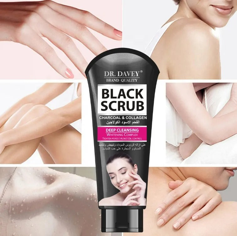 Dr. Davey Charcoal & Collagen Deep Cleansing Black Scrub
