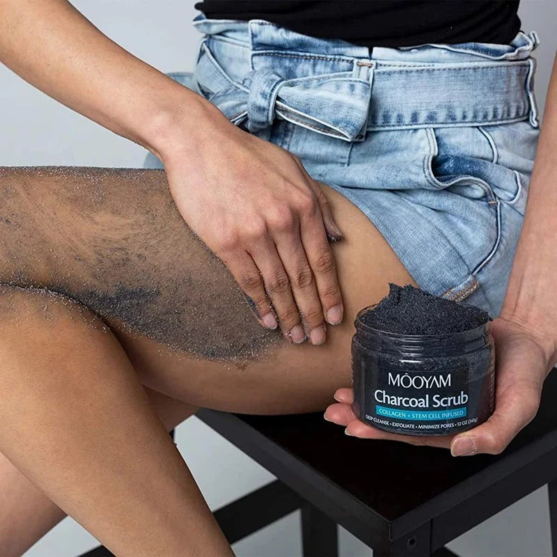 Mooyam Charcoal Scrub Collagen + Stem Cell Infused (120g)
