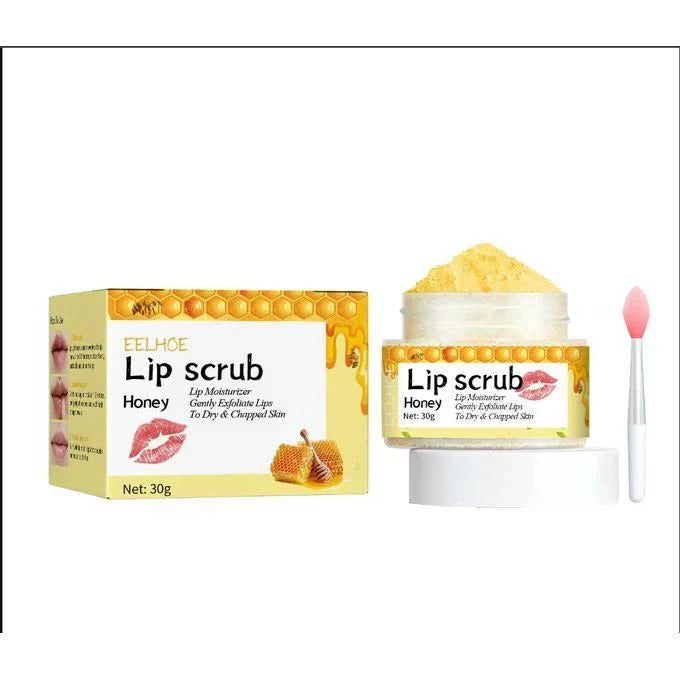 EELHOE Honey Lip Scrub Exfoliator & Moisturizer with Lip Brush