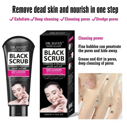 Dr. Davey Charcoal & Collagen Deep Cleansing Black Scrub