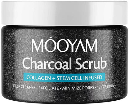 Mooyam Charcoal Scrub Collagen + Stem Cell Infused (120g)