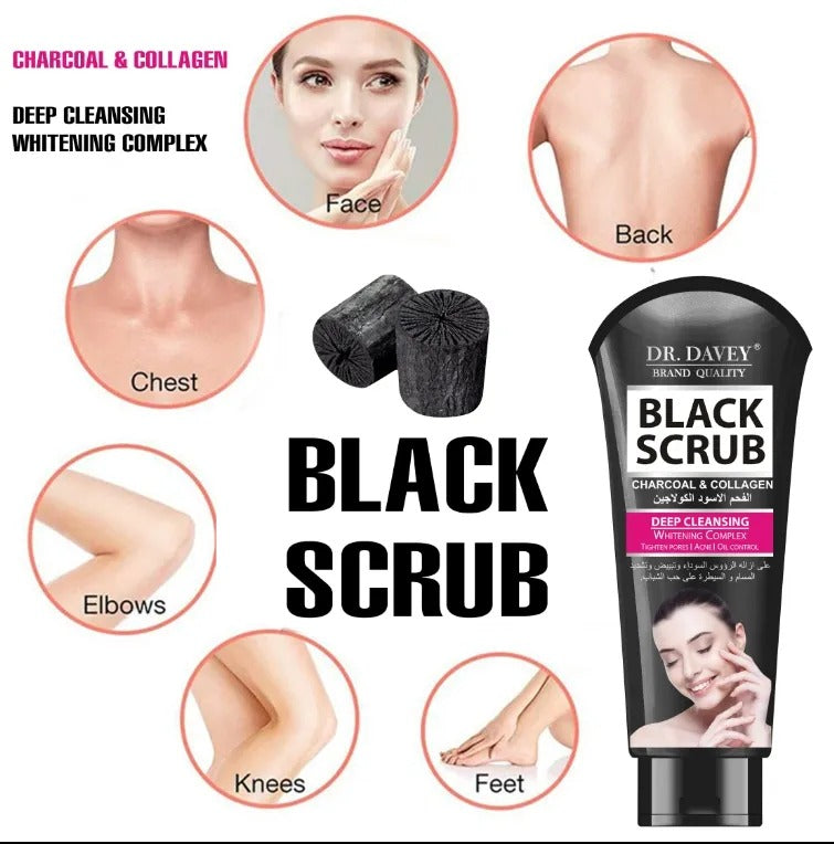 Dr. Davey Charcoal & Collagen Deep Cleansing Black Scrub