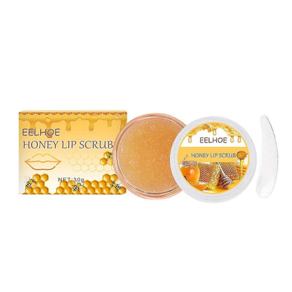 EELHOE Honey Lip Scrub Exfoliator & Moisturizer with Lip Brush