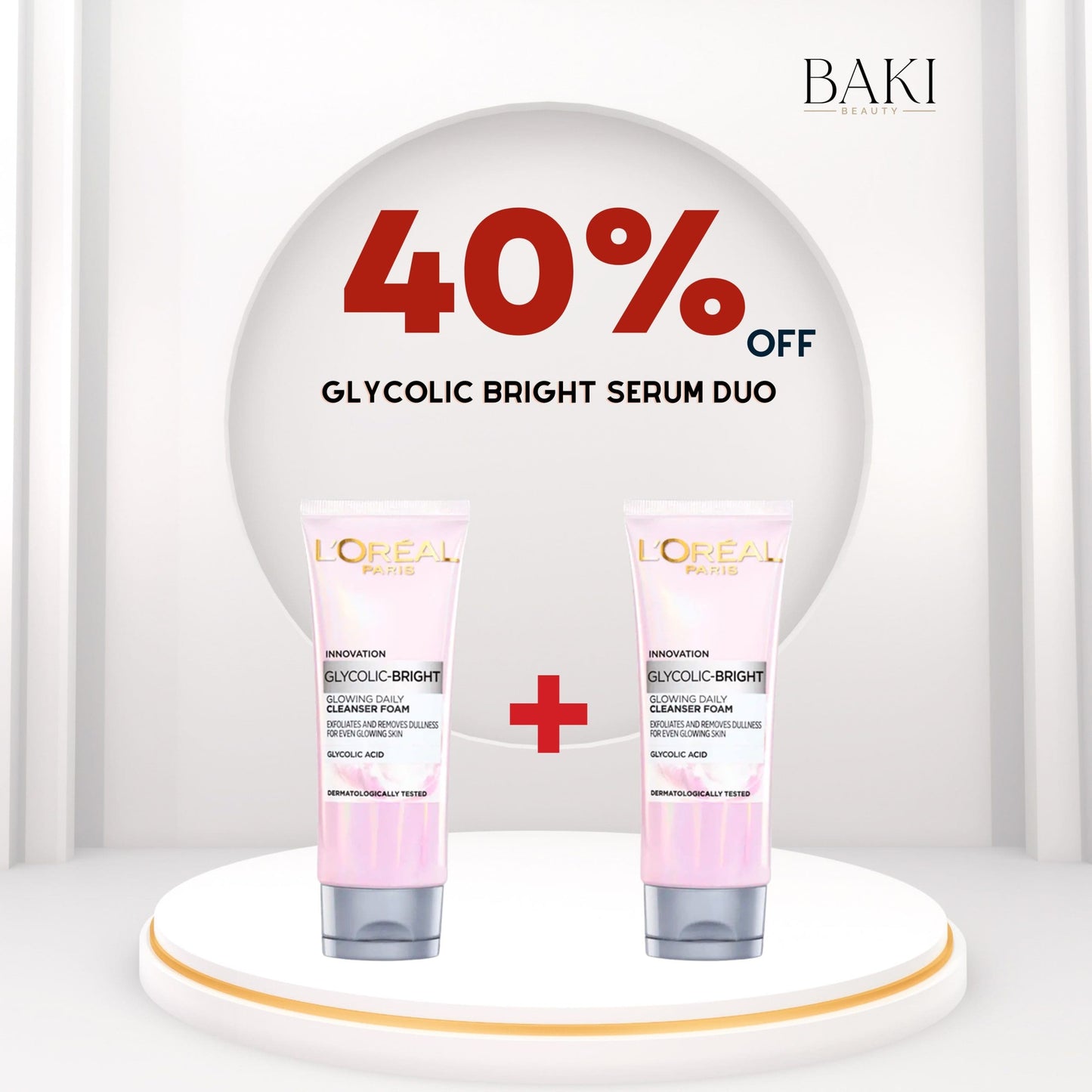 L’ORÉAL PARIS  GLYCOLIC BRIGHT CLEANSER 100ML DUO