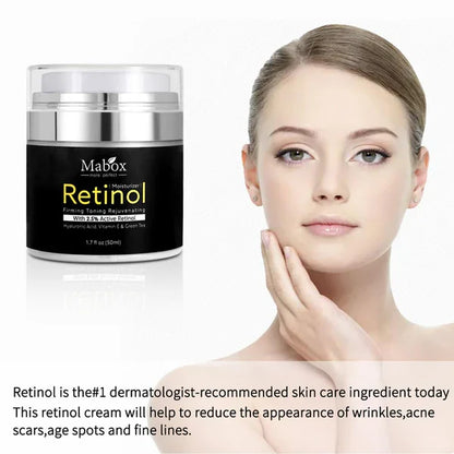 Mabox Retinol 2.5%,Hyaluronic Acid With Vitamin E Cream