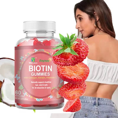 DAYNEE Biotin Keratin Collagen Gummies organic Biotin Gummy for Hair Skin and Nails Vitamins Supplement